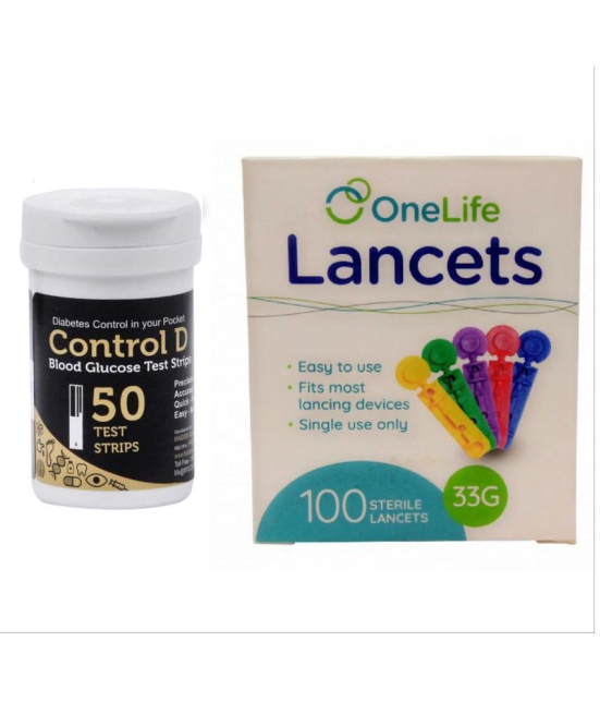 control D 50 Strips without Box with 100 Lancets Expiry Aug 2024