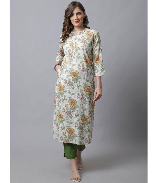 Pistaa Viscose Printed Straight Women's Kurti - Green ( Pack of 1 ) - None