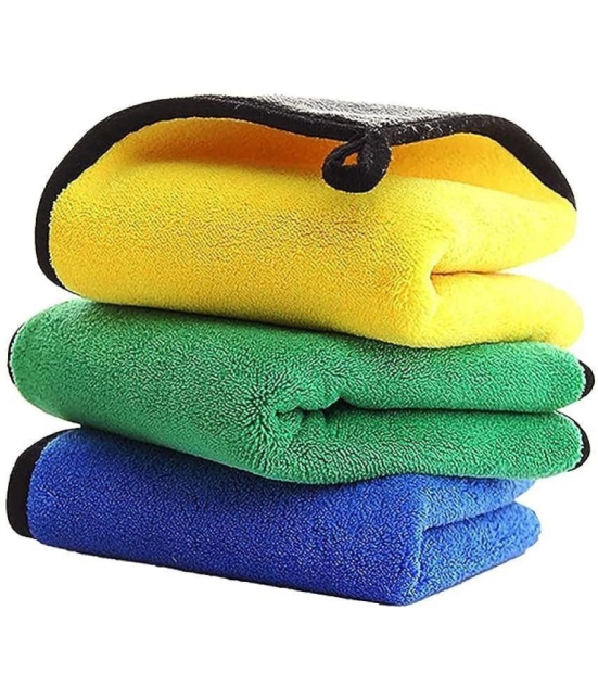 HOMETALES Multicolor 800 GSM Microfiber Cloth For Automobile ( Pack of 3 )