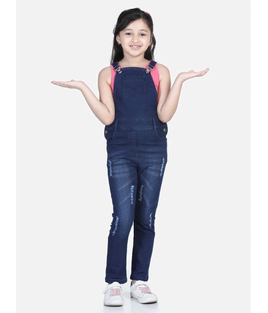 StyleStone - Blue Denim Girls Dungarees ( Pack of 1 ) - None