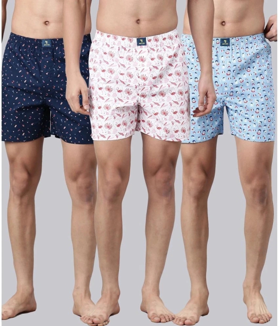 Joven Multi Boxer Shorts Cotton Mens Boxer- ( Pack of 3 ) - None