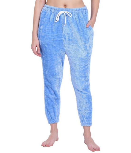 PPTHEFASHIONHUB - Blue Woollen Regular Womens Joggers ( Pack of 1 ) - None