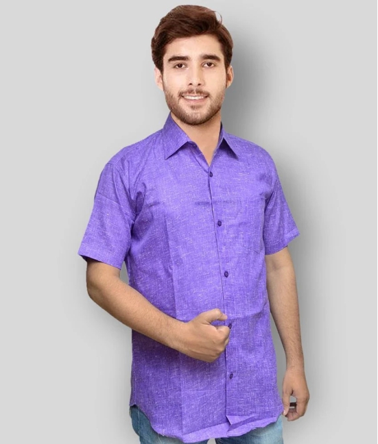 DESHBANDHU DBK Linen Regular Fit Mens Formal Shirt - Purple ( Pack of 1 ) - None