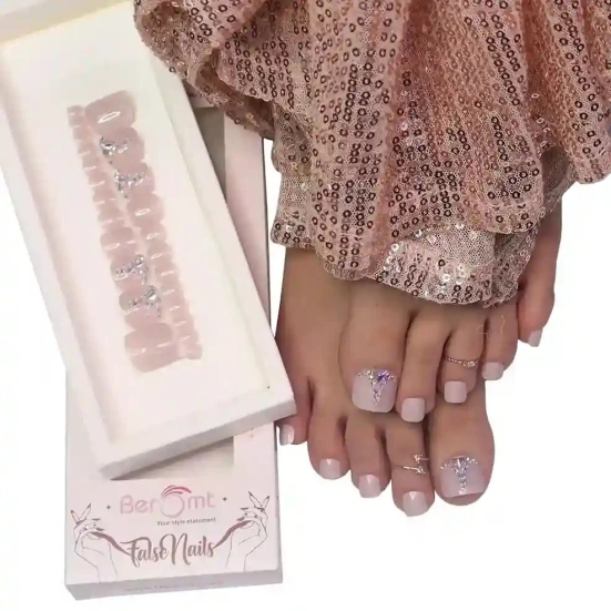 BRIDAL TOE NAILS - (NAIL KIT INCLUDED)-Rosy Brown