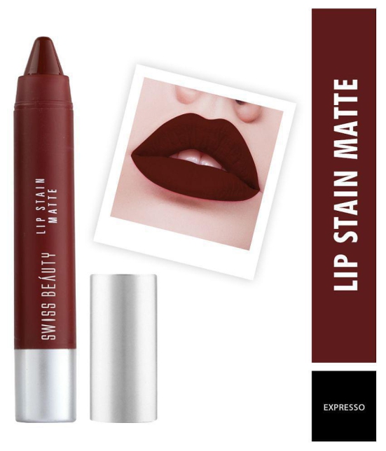 Swiss Beauty Lip Stain Matte Lipstick Lipstick (Espresso), 3.4gm