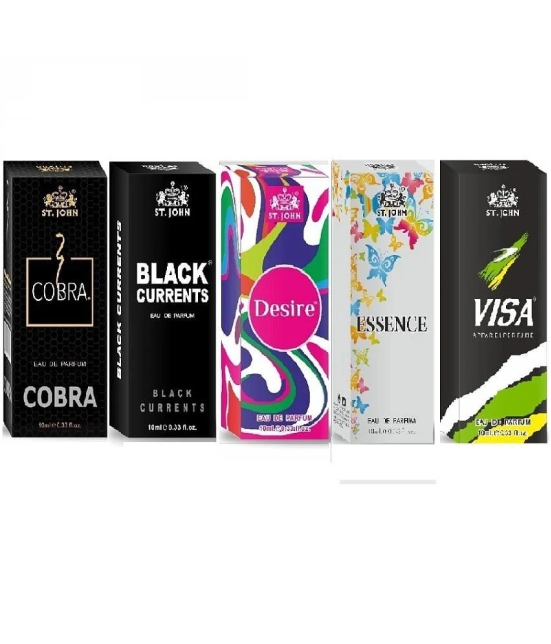 ST.JOHN Cobra ,BlackCurrent,Magnet,Esence, Desire Pocket Perfume for Men 10 ml ( Pack of 6 )