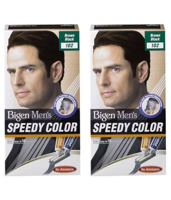 Bigen Pack of 2 Brown Black Speedy Hair Colours 102 for Men