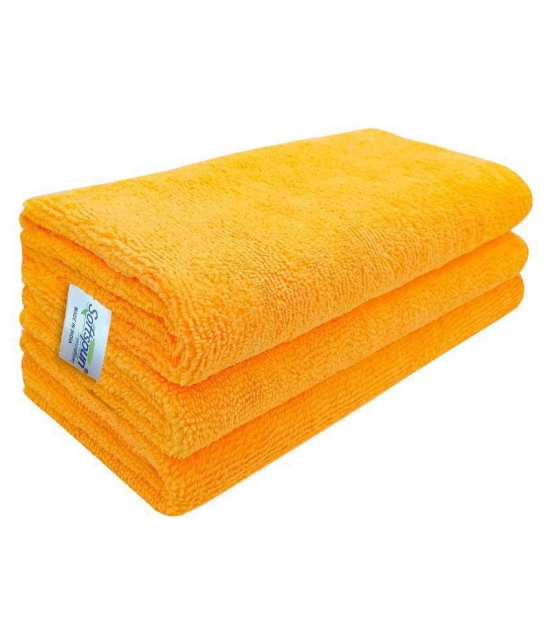 SOFTSPUN Microfiber Cloth - 3 pcs - 40x40 cms - 340 GSM Orange - Thick Lint & Streak-Free Multipurpose Cloths - Automotive Microfibre Towels for Car Bike Cleaning Polishing Washing & Detaili