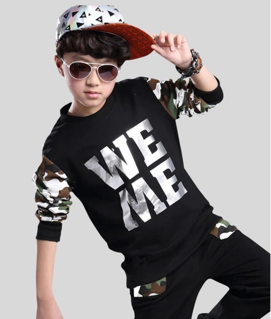 Force - Black Cotton Boys Round neck ( Pack of 1 ) - None