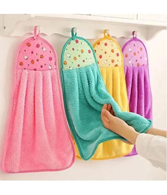 ENTICE Microfibre Solid Hand Towel 351-400 ( Pack of 4 ) - Multicolor - Multicolor