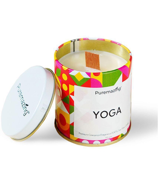 Puremazing - White Cinnamon Jar Candle 8 cm ( Pack of 1 )