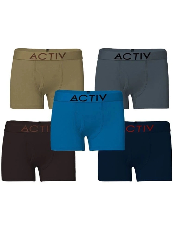 HAP Multicolor Cotton Mens Trunks ( Pack of 5 ) - None