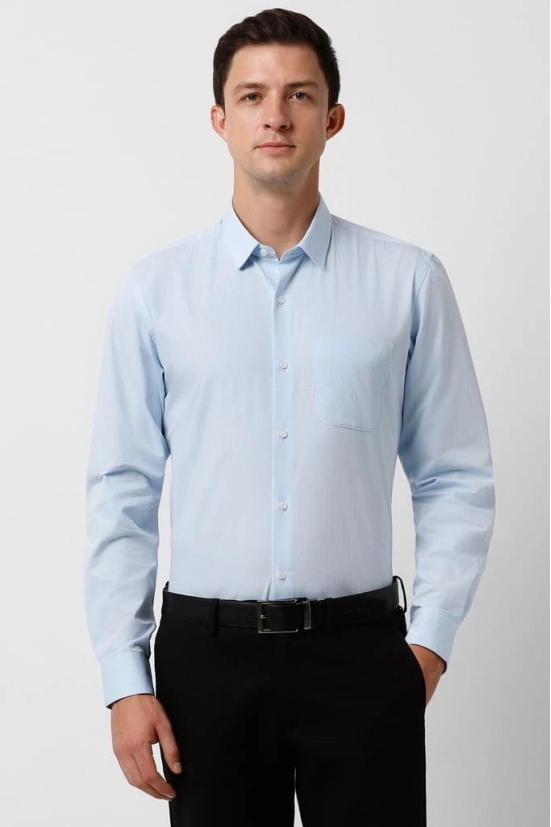 Men Light Blue Slim Fit Formal Full Sleeves Formal Shirt