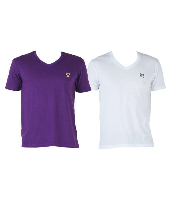 Vimal Jonney Multi V-Neck T-Shirt Pack of 2 - XL