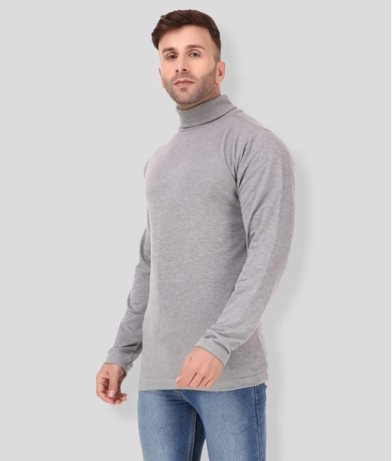 Uzarus Grey Cotton Blend Solids T-Shirt Single Pack - None