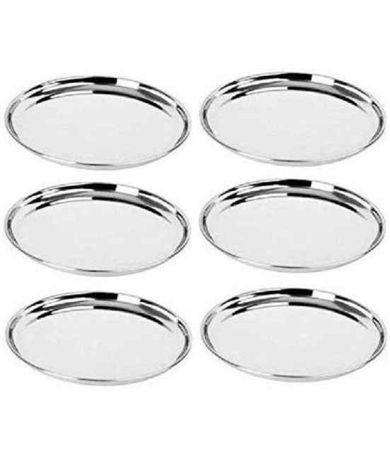 Dynore 6 Pcs Stainless Steel Silver Full Plate - Silver