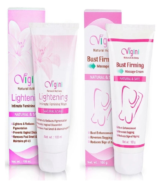 Vigini Vag-inal Lightening HygieneV-Wash +Shea/Cocoa butter Firming Cream Cleanser 100 mL Pack of 2