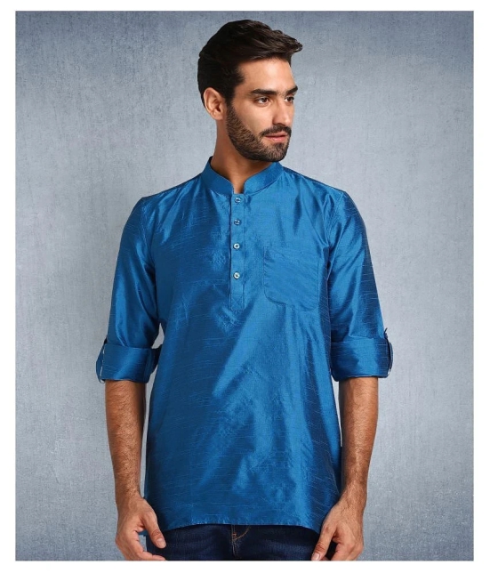 Hangup Turquoise Silk Kurta Single - None