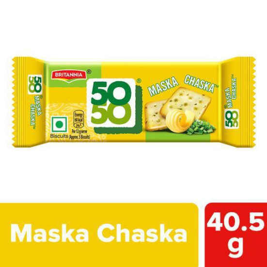 Britannia 50 50 Maska Chaska Biscuits 40.5 Gms