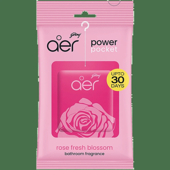 Godrej Aer Power Pocket - Long Lasting Bathroom Fragrance, Fresh Blossom, 10 G