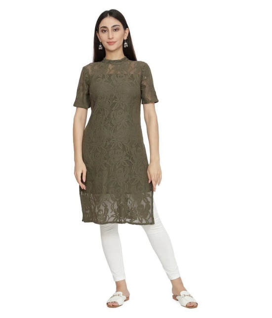 NUEVOSDAMAS - Green Cotton Womens Straight Kurti ( Pack of 1 ) - M