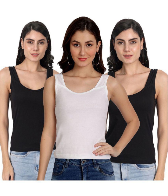 AIMLY Cotton Camisoles - Black Pack of 3 - None