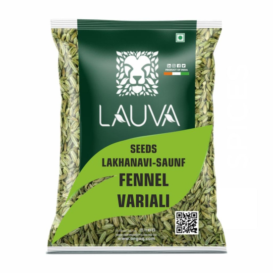 LAUVA Natural Lakhanavi Fennel Seeds I Saunf I Variyali I Whole Indian Spices