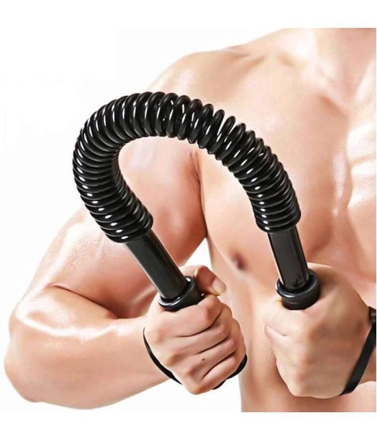 HORSE FIT Power Twister Bar |20kg- Upper Body Exercise for Chest, Shoulder, Forearm, Bicep and Arm Strengthener | arm Exercise Equipment | arm Strength Equipment | Hand Gripper - Black