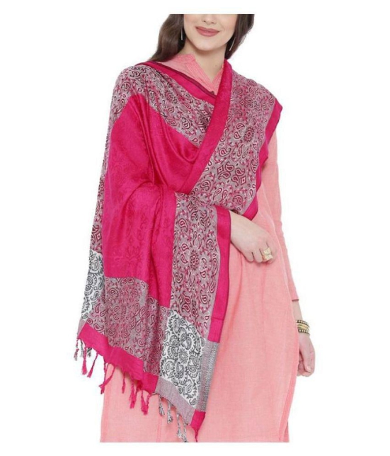 KASHMIRI Pink Borders Wool Stoles