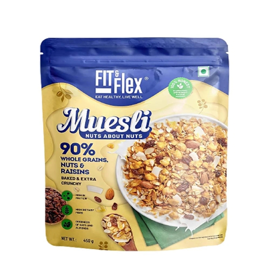 Fit And Flex Muesli Nuts About Nuts, 450 Gm