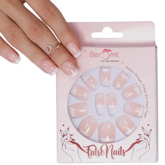 SHORT NUDE FRENCH TIPS (NAIL KIT INCLUDED)-Classic French