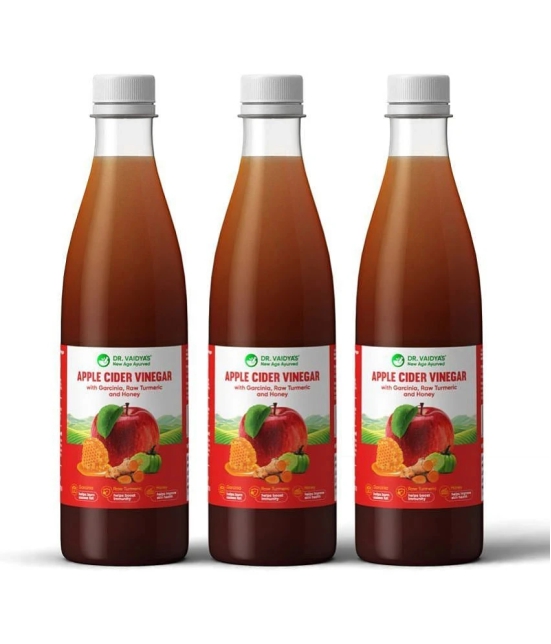 Dr. Vaidyas Apple Cider Vinegar|Supports Weight Management with 6 Super Herbs|(450ml Each)Pack of 3