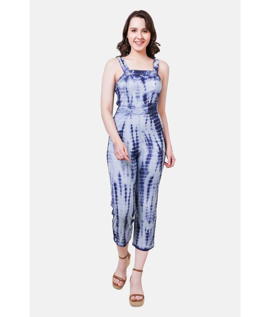 NUEVOSDAMAS - Blue Cotton Regular Fit Womens Jumpsuit ( Pack of 1 ) - None