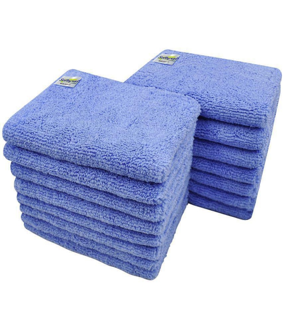 SOFTSPUN Microfiber Small Wipes 20x30 Cms, 15 Piece Towel Set, 380 GSM SKY BLUE Multi-Purpose Super Soft Absorbent Cleaning Towels, Cleans & Polishes Everything in Your Home, Kitchen & Offic