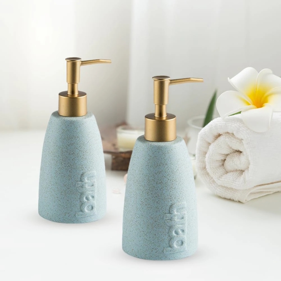 The Better Home Ceramic Soap Dispenser 320ML 2Pcs Soap Dispenser for Bathroom  Soap Dispenser Set  Soap Dispenser for Kitchen  Hand Soap Dispenser  Soap Dispenser for Wash Basin-The Better Home C