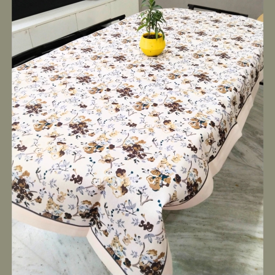 Cotton Linen Dining Table Cover-Brown