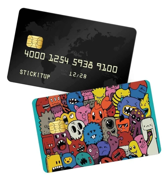 Doodle cat credit card skin