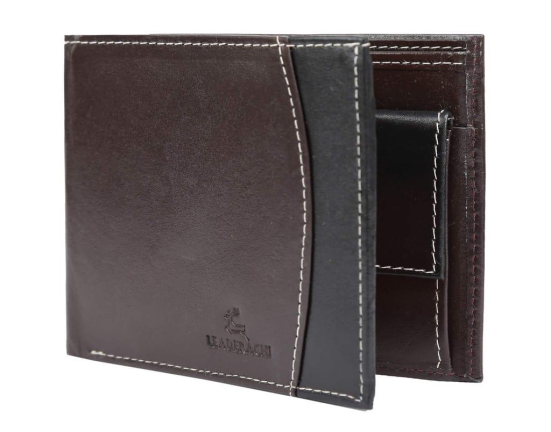 Leaderachi Genuine Leather RFID Protected Premium Oliver Black & Brown Wallet for Men(W8008-BR)