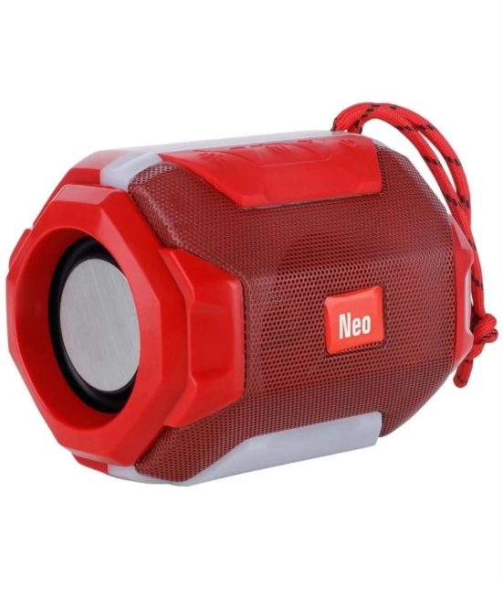 Neo A005 5 W Bluetooth Speaker Bluetooth v5.0 with USB Playback Time 4 hrs Red - Red