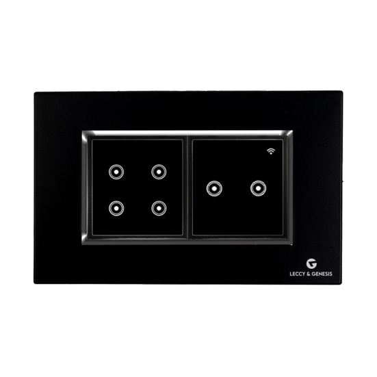 L&G 4 Modular Smart Switch Board, WiFi Smart Switch | German Technology meets Indian Standards (Size: 4M - 146 x 90 x45mm)-Green