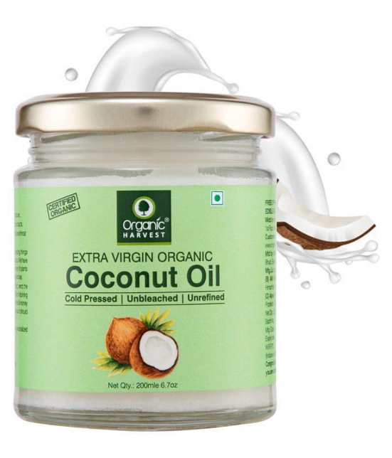 Organic Harvest Cold Pressed Extra Virgin Coconut Oil For Men & Women - 200ml