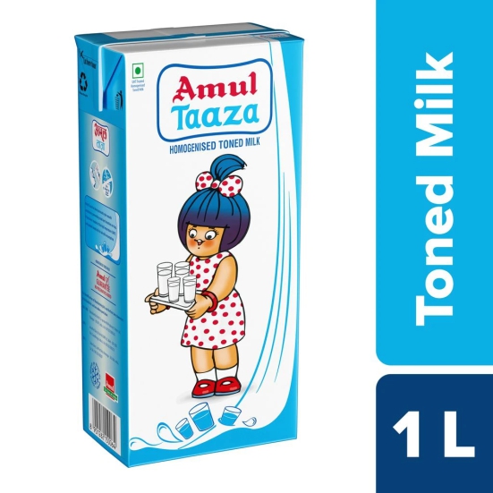 AMUL TAAZA FRESH TONED MILK 1 LTR TP