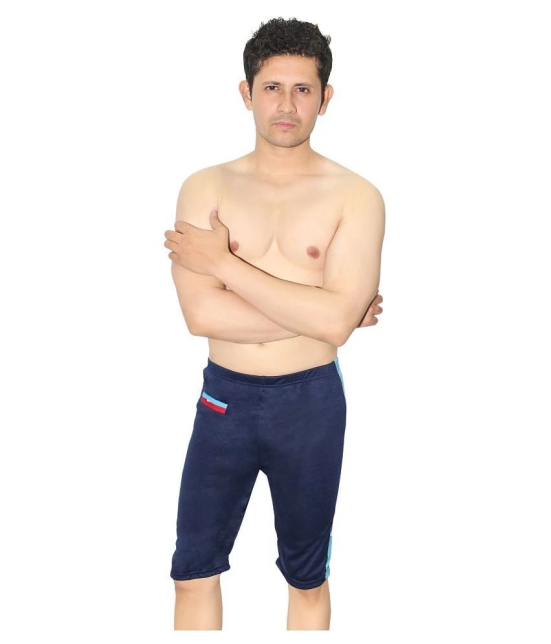 Goodluck Navy Polyester Lycra Jammer Single - 42