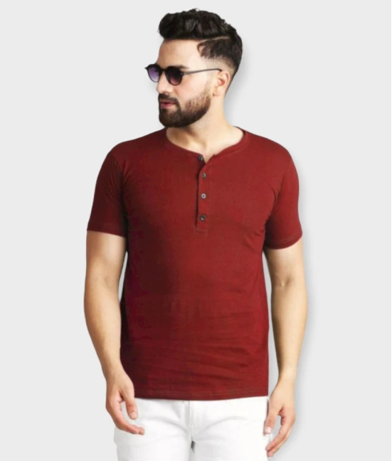 Leotude - Maroon Cotton Blend Regular Fit Mens T-Shirt ( Pack of 1 ) - None