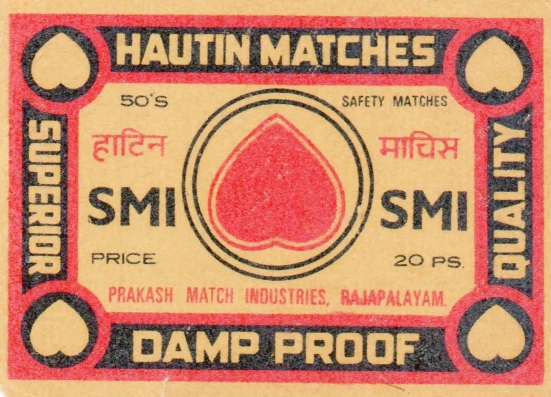 Hautin Match Box Label