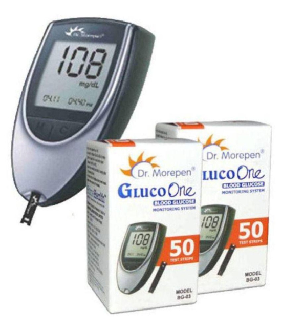 Dr. Morepen BG-03 Glucometer w 100 Strips BG-03 Expiry March 2024