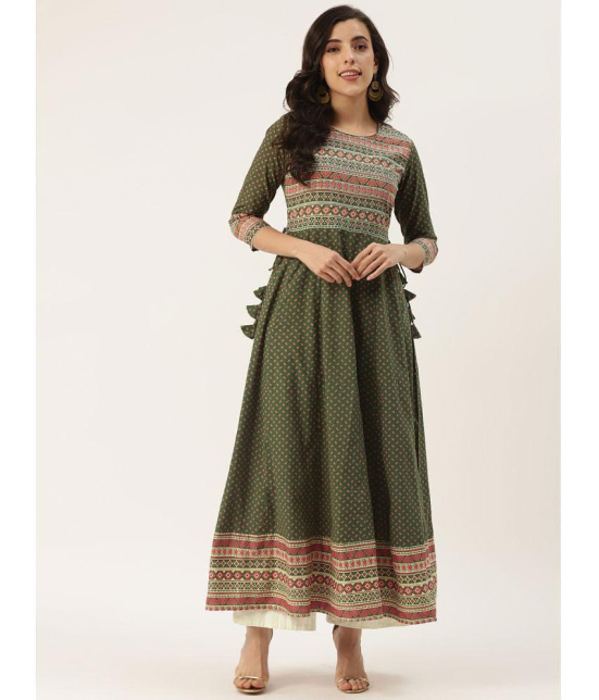 Kbz - Green Cotton Blend Women's Anarkali Kurti ( Pack of 1 ) - None