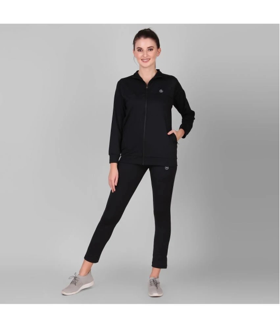 Diaz Black Polyester Solid Tracksuit - Pack of 1 - None