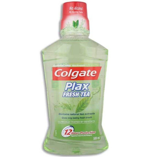 Colgate Plax Antibacterial Mouthwash 24/7 Fresh Breath With Natural Tea Extracts - 500Ml (Fresh Tea)