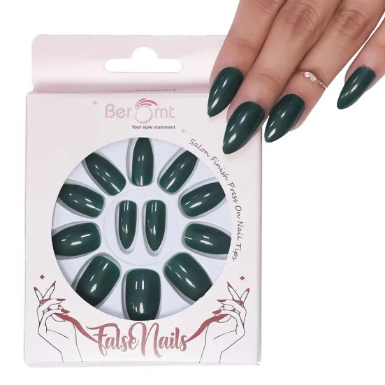 GLOSSY CLAWS NAILS (NAIL KIT INCLUDED)-Dark Jungle Green